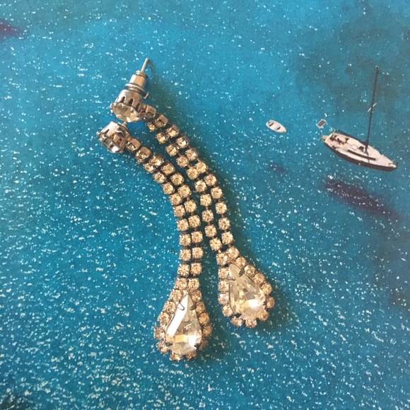 Drop Rhinestone Earrings - Picture 1 of 3